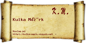 Kulka Márk névjegykártya